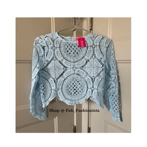 Blue crochet summer top